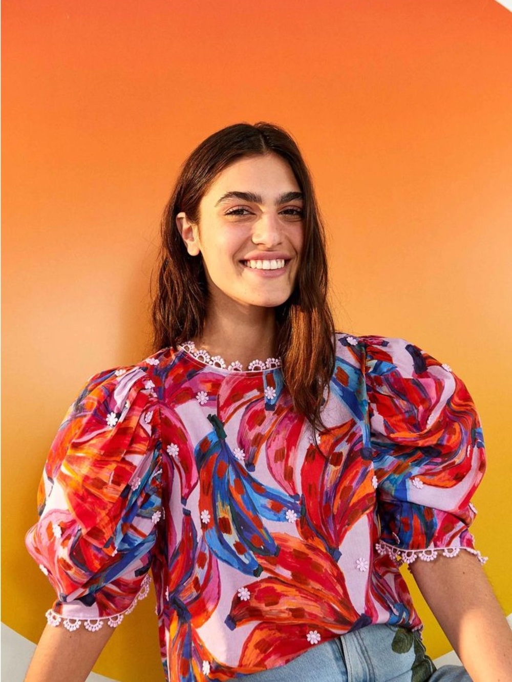 Farm Rio Banana Taste Blouse size Small